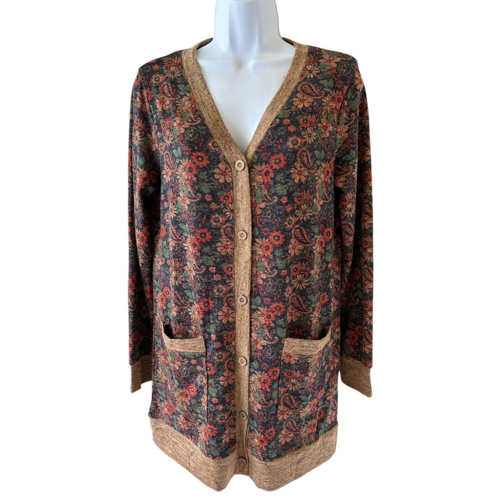GRECERELLE Women's Long Sleeve Open Front Cardigan Button Down Lightweight